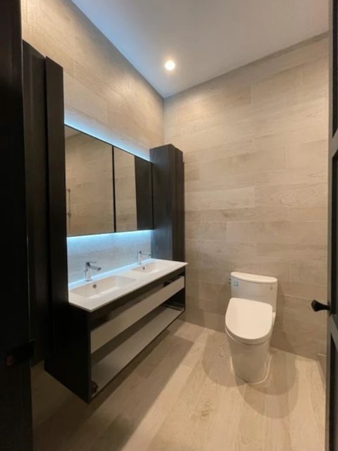 Contemporary bathroom renovation with tile work and fixtures in Hudson County, NJ